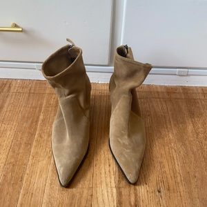 Brown suede leather boots